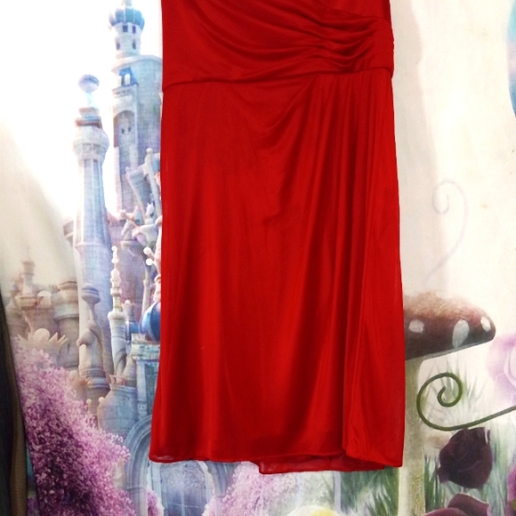 David's bridal red strapless dress - Picture 4 of 9